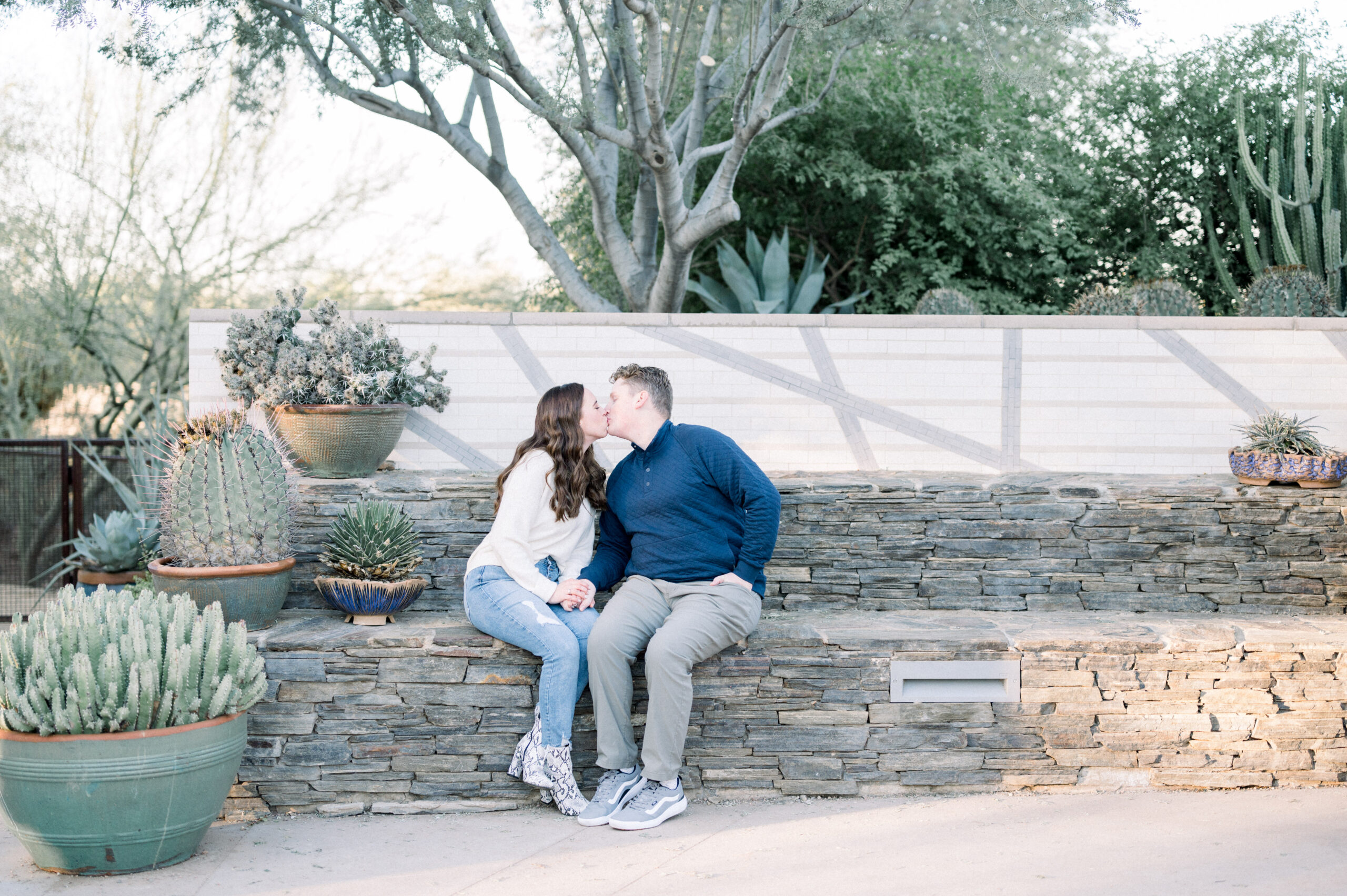 Taylor and Bens sunrise Phoenix Desert Botanical Gardens Engagement Session was so stunning and definitely a favorite session of mine!