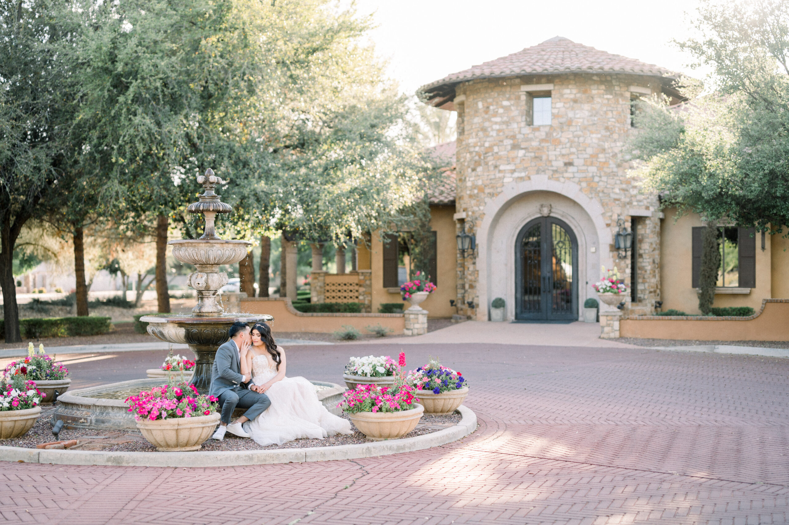 Michelle and Michaels Villa Siena spring wedding was elegant and timeless. With beautiful lilac and grey color compliments throughout the venue!