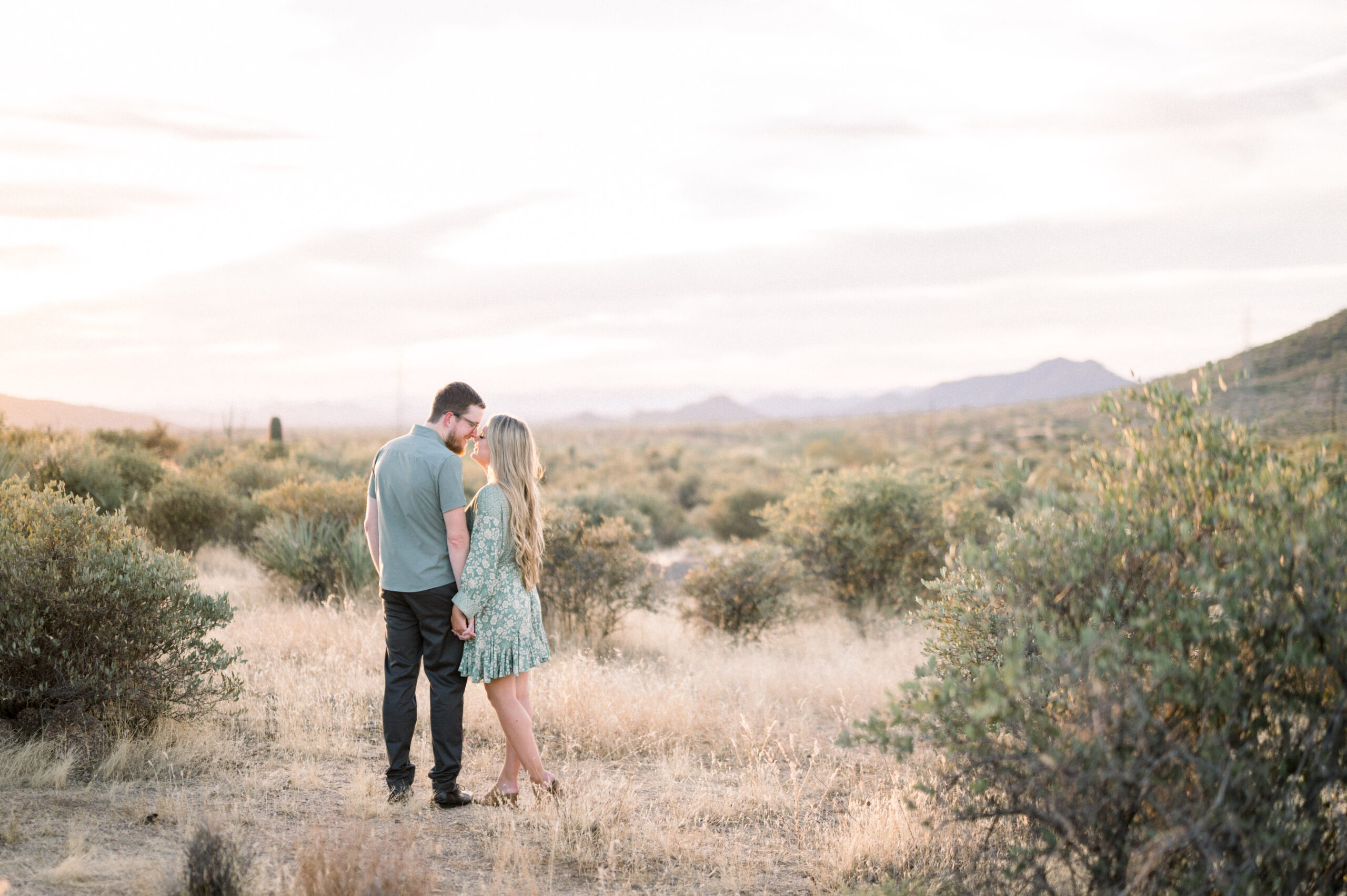 Scott and Danielles Scottsdale desert engagement session at Browns Ranch was a stunning one with the beautiful sunset. Can't wait for their wedding!