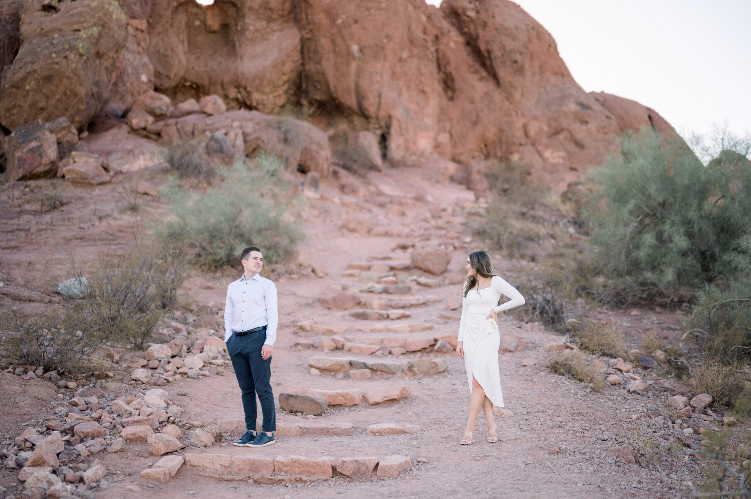 Katie and Mitchell traveled all the way from Chicago for their Papago Park Phoenix engagement session. Can't wait to get them married!