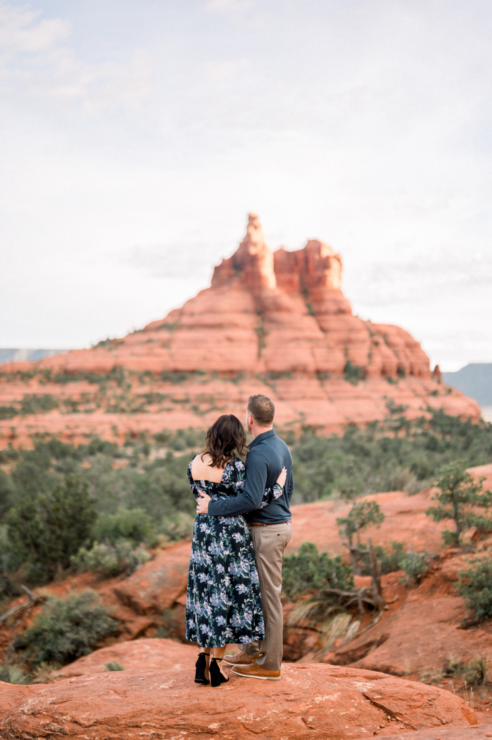 Nicole and Aaron flew all the way from Oregon for their Sedona Red Rock Engagement Session. They will be getting married at Different Pointe of View!